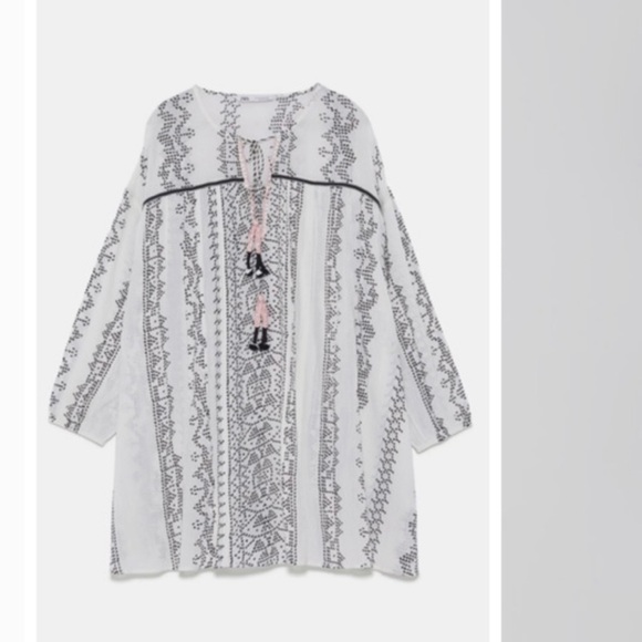 Zara Oyster White Printed Blouse top tunic cover up
Zara - Picture 5 of 11